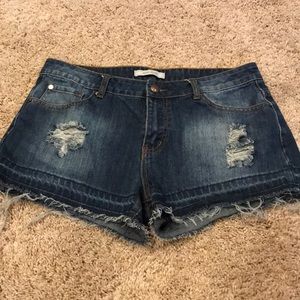 Adam Levine denim shorts